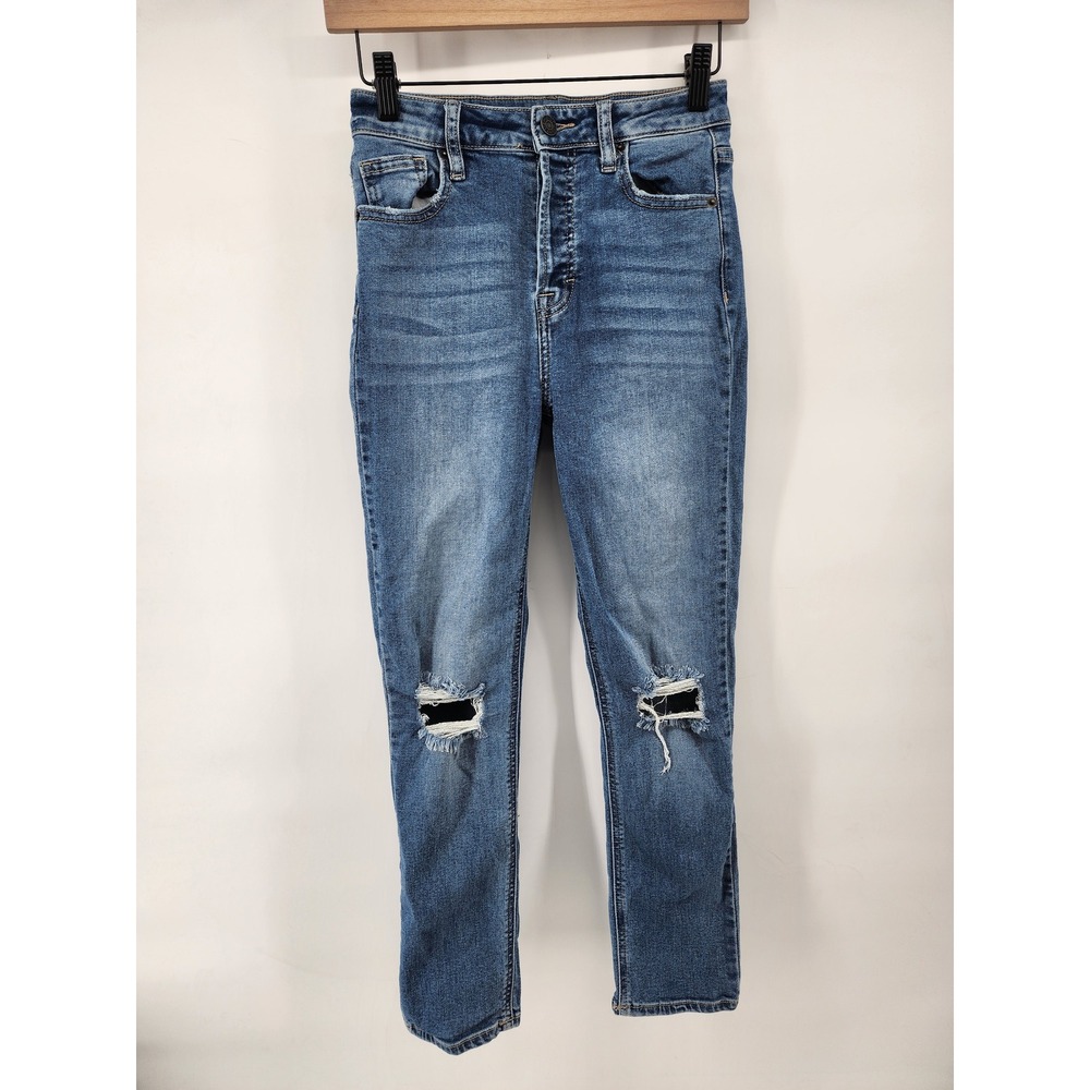 Hidden Jeans Distressed High Rise Skinny Denim Blue Size 25